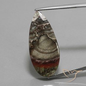 16.94ct Natural Multicolor Jaspe, En forma de pera, Opaco