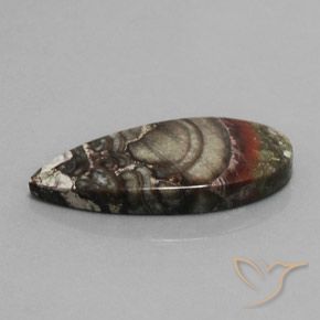 Jaspe Multicolor natural de 16.94 ct, En forma de pera, Opaco