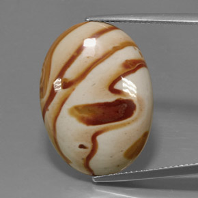 Jaspe multicolor natural de 18,37 ct, corte óvalo, opaco
