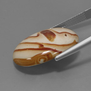 Jaspe multicolor natural de 18,37 ct, corte óvalo, opaco