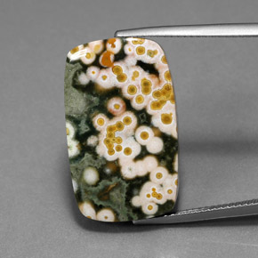 Jaspe multicolor natural de 18,21 ct, corte cojín, opaco