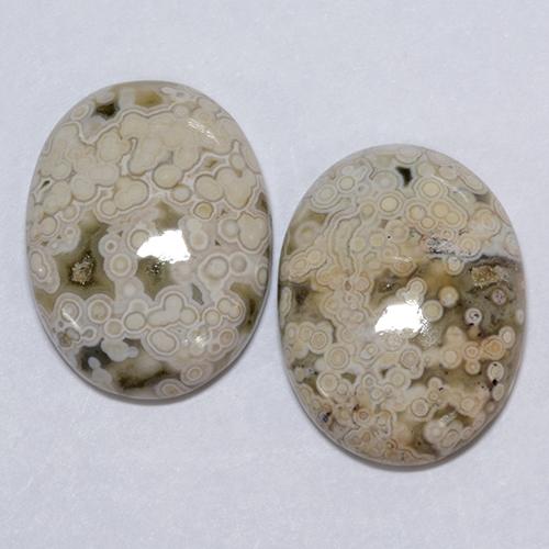 Gemas de jaspe multicolor natural de 22,24 ct, corte óvalo, opaco
