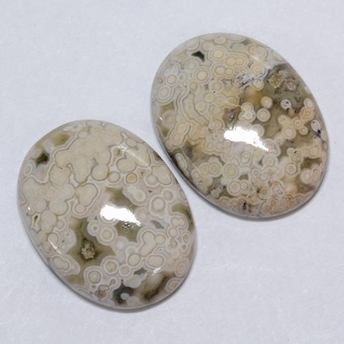 Gemas de jaspe multicolor natural de 22,24 ct, corte óvalo, opaco