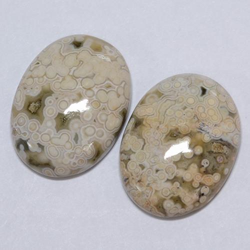 Gemas de jaspe multicolor natural de 22,24 ct, corte óvalo, opaco