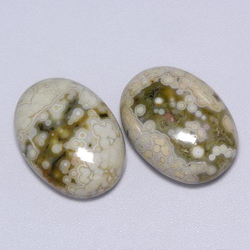 Gemas de jaspe multicolor natural de 21,70 ct, corte óvalo, opaco