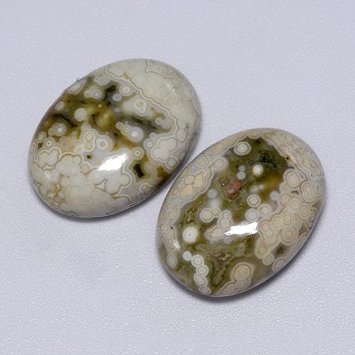 Gemas de jaspe multicolor natural de 21,70 ct, corte óvalo, opaco