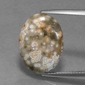 Jaspe multicolor natural de 7,50 ct, corte óvalo, opaco