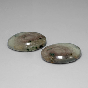 Gemas de Jaspe Multicolor natural de 34.41 ct, Corte Óvalo, Opaco