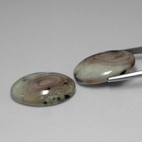 Gemas de Jaspe Multicolor natural de 34.41 ct, Corte Óvalo, Opaco