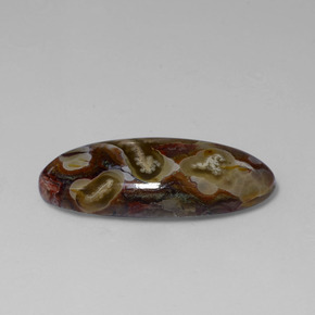 Jaspe Multicolor natural de 13.46 ct, Corte Óvalo, Opaco