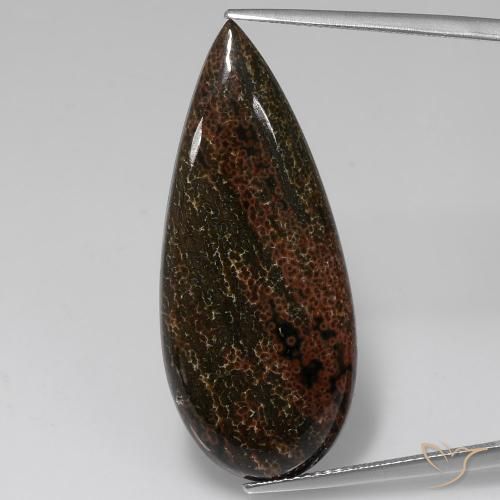 14.50ct Natural Multicolor Jaspe, En forma de pera, Opaco