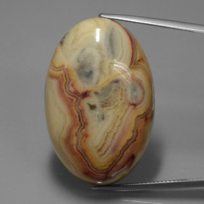 Jaspe multicolor natural de 58,43 ct, corte óvalo, opaco