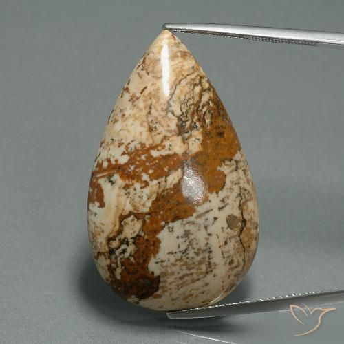 33.42ct Natural Multicolor Jaspe, En forma de pera, Opaco