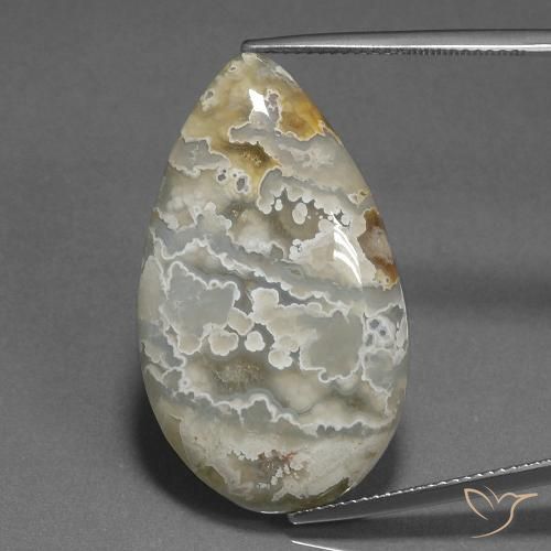 25.00ct Natural Multicolor Jaspe, En forma de pera, Opaco