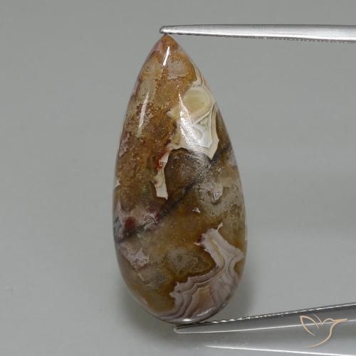 15.06ct Natural Multicolor Jaspe, En forma de pera, Opaco