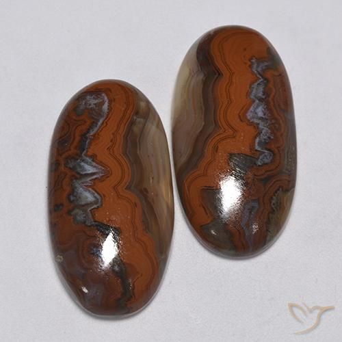 Gemas de Jaspe Multicolor natural de 37.57 ct, Ovalada, Opaco
