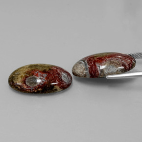 Gemas de Jaspe Multicolor natural de  ct, Corte Óvalo, Opaco