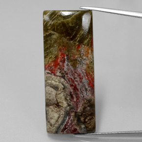 Jaspe Multicolor natural de 15.59 ct, Corte Baguette, Opaco