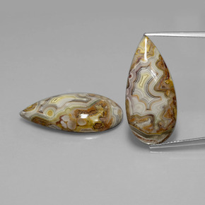 Gemas de Jaspe Multicolor natural de 22.75 ct, En forma de pera, Opaco