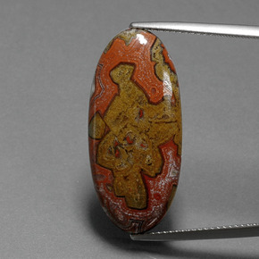 Jaspe multicolor natural de 14,86 ct, corte óvalo, opaco