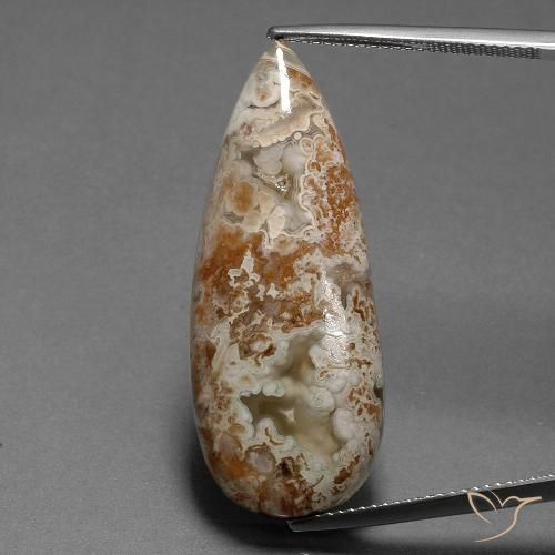 19.58ct Natural Multicolor Jaspe, En forma de pera, Opaco