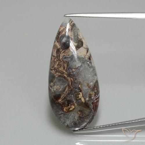 15.05ct Natural Multicolor Jaspe, En forma de pera, Opaco