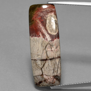 Jaspe multicolor natural de 12,07 ct, baguette, opaco