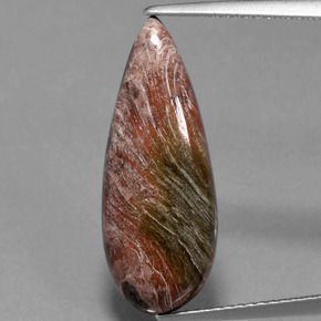 Jaspe multicolor natural de 5,92 ct, en forma de pera, opaco
