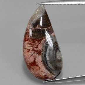 Jaspe multicolor natural de 9,34 ct, forma elegante, opaco
