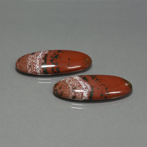 Gemas de Jaspe Multicolor natural de 33.98 ct, Corte Óvalo, Opaco