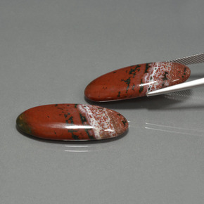 Gemas de Jaspe Multicolor natural de 33.98 ct, Corte Óvalo, Opaco