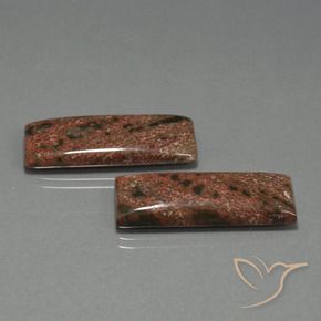 Gemas de Jaspe Multicolor natural de 27.78 ct, Corte Baguette, Opaco