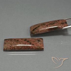 Gemas de Jaspe Multicolor natural de 27.78 ct, Corte Baguette, Opaco