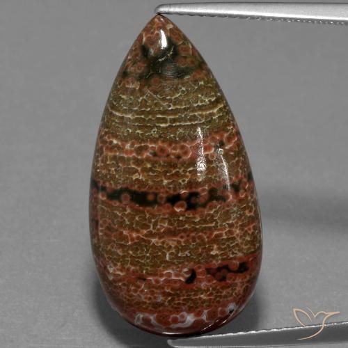 11.78ct Natural Multicolor Jaspe, En forma de pera, Opaco
