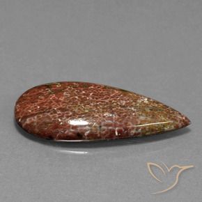 Jaspe Multicolor natural de 9.57 ct, En forma de pera, Opaco