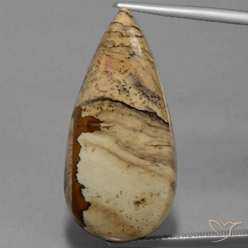 26.95ct Natural Multicolor Jaspe, En forma de pera, Opaco