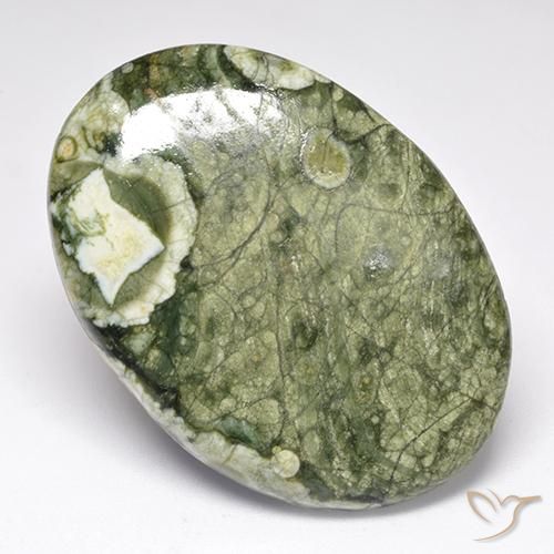Jaspe Multicolor natural de 33.87 ct, Ovalada, Opaco