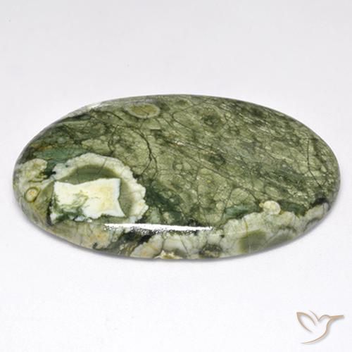 Jaspe Multicolor natural de 33.87 ct, Ovalada, Opaco