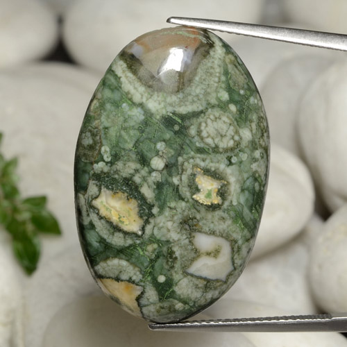 Jaspe Multicolor natural de 25.06 ct, Corte Óvalo, Opaco