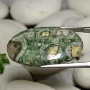 Jaspe Multicolor natural de 25.06 ct, Corte Óvalo, Opaco