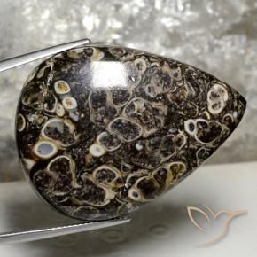 Jaspe Multicolor natural de 50.43 ct, En forma de pera, Opaco
