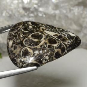 Jaspe multicolor natural de 34,34 ct, en forma de pera, opaco