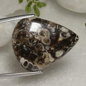 Jaspe Multicolor natural de 22.56 ct, En forma de pera, Opaco