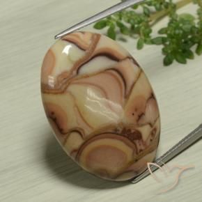 Jaspe Multicolor natural de 25.36 ct, Ovalada, Opaco