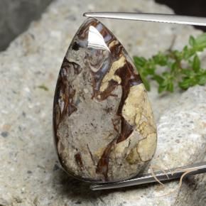 Jaspe Multicolor natural de 37.59 ct, En forma de pera, Opaco