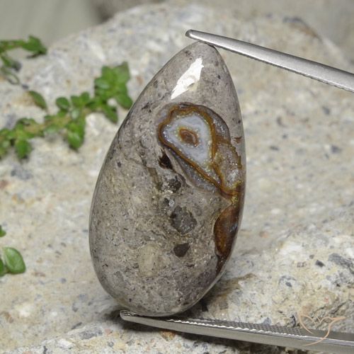 23.89ct Natural Multicolor Jaspe, En forma de pera, Opaco
