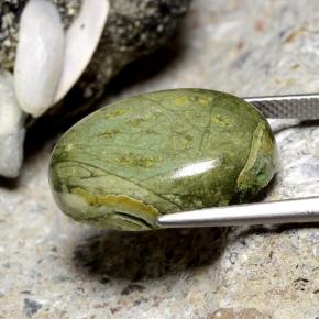 Jaspe Multicolor natural de 11.38 ct, Corte Óvalo, Opaco