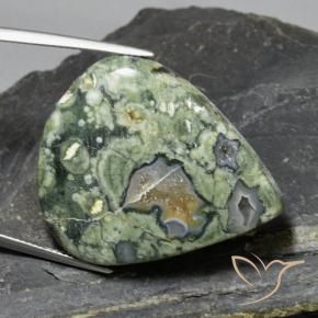 Jaspe Multicolor natural de 35.35 ct, En forma de pera, Opaco