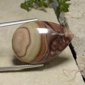 Jaspe Multicolor natural de 18.38 ct, En forma de pera, Opaco