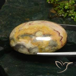Jaspe Multicolor natural de 63.09 ct, Ovalada, Opaco
